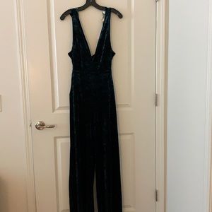 Brand new Lost & Wander Green Velvet Jumpsuit